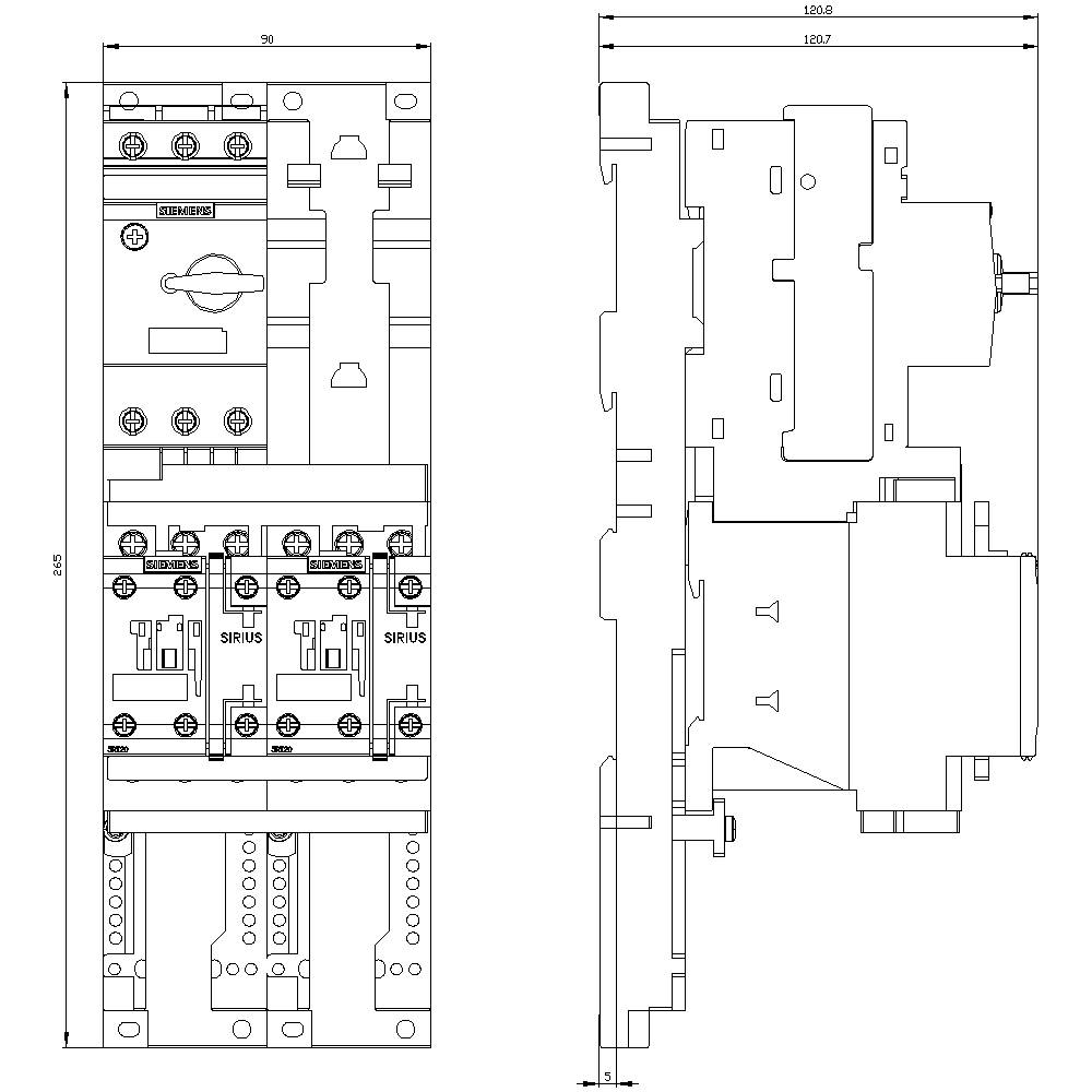 Siemens 3RA2220-4DB27-0AP0 3RA22204DB270AP0 Verbraucherabzweig Motorleistung bei 400V 11kW 690V Nennstrom 22A