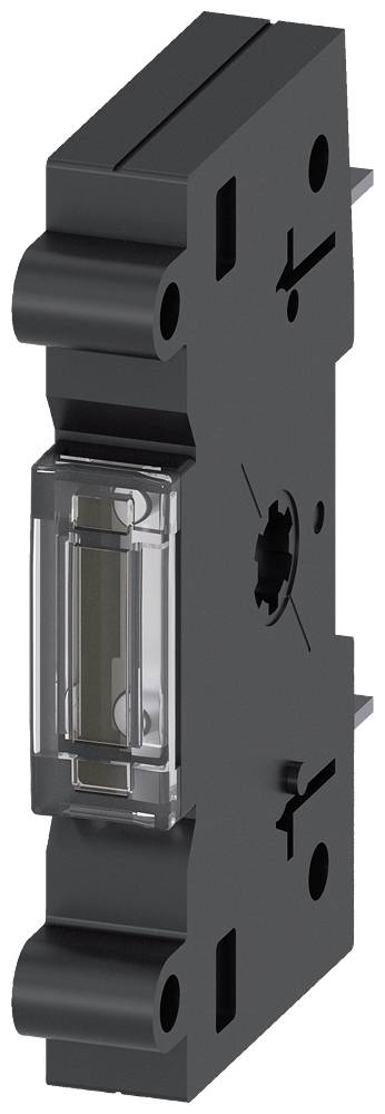 Ein schwarzer elektrischer Sicherungshalter mit transparentem Gehäuse für eine einfache Überprüfung der Sicherung.