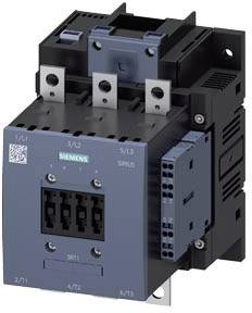 Ein dreipoliger Schütz von Siemens, geeignet für industrielle Anwendungen, mit sichtbaren Anschlüssen und Montagemöglichkeiten.
