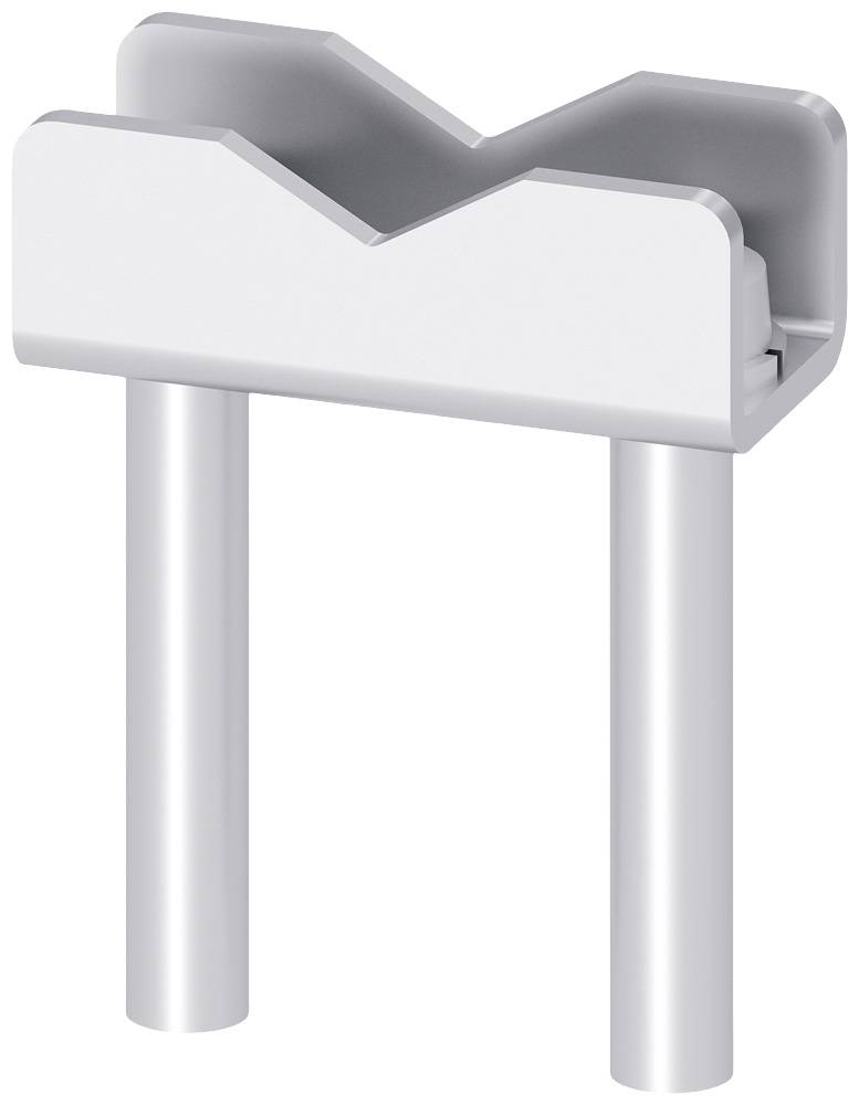 Silbernes Tischfüßestück mit zwei vertikalen Stangen und einem breiten, 