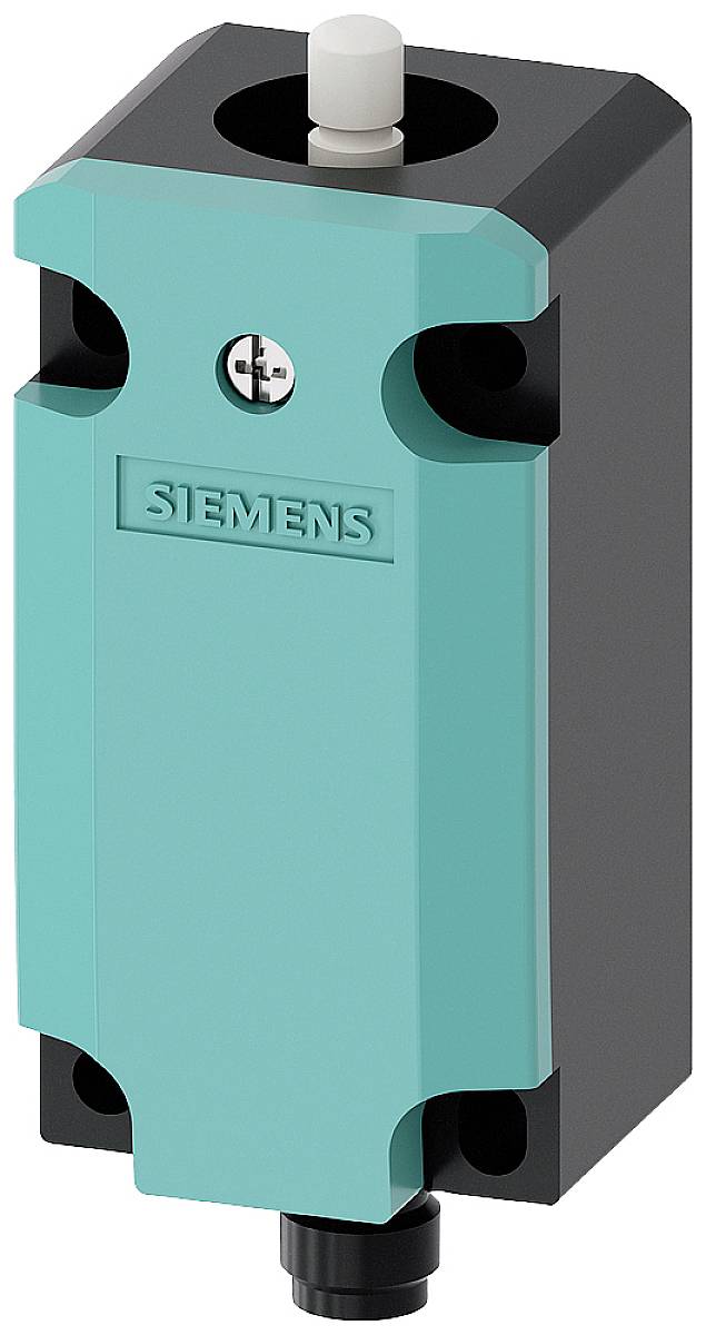 Ein grüner Siemens-Näherungsschalter mit schwarzem Gehäuse, zum Erkennen von Objekten in industriellen Anwendungen.