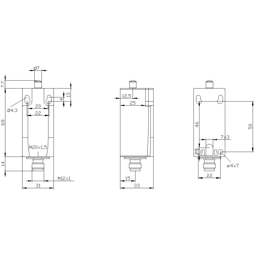 Siemens 3SE52140CC051AC5 3SE5214-0CC05-1AC5 Positionsschalter 4A Kuppenstößel, Teflonstößel IP66, IP67 1St.