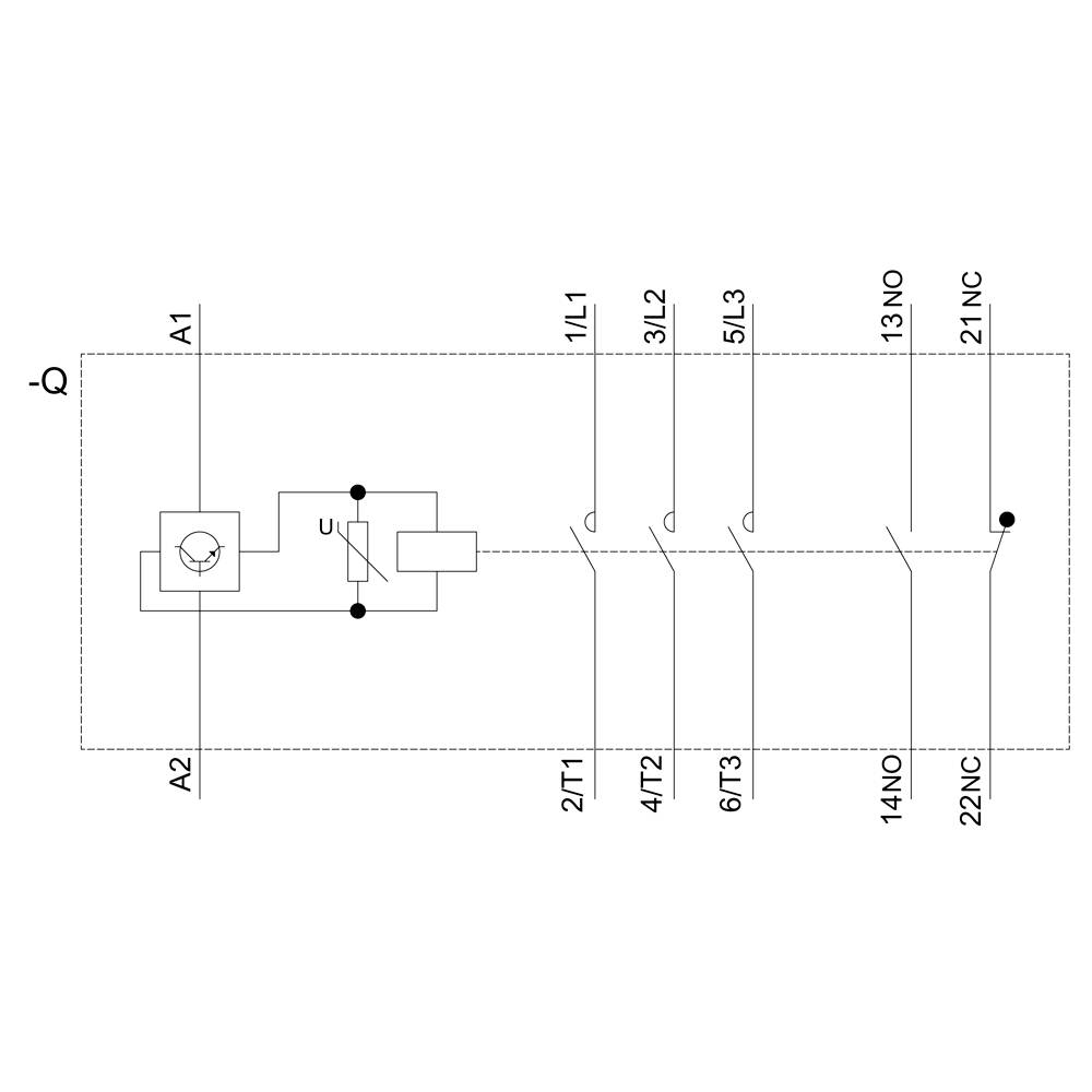 Schematische Darstellung eines elektrischen Schaltplans mit Relais, Schalter und mehreren Kontaktstellen, verbunden durch Linien.