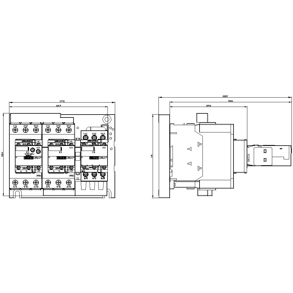 Siemens 3RA2435-8XF32-1AC2 Stern-Dreieck-Kombination 3 Schließer 690 V/AC 1St.