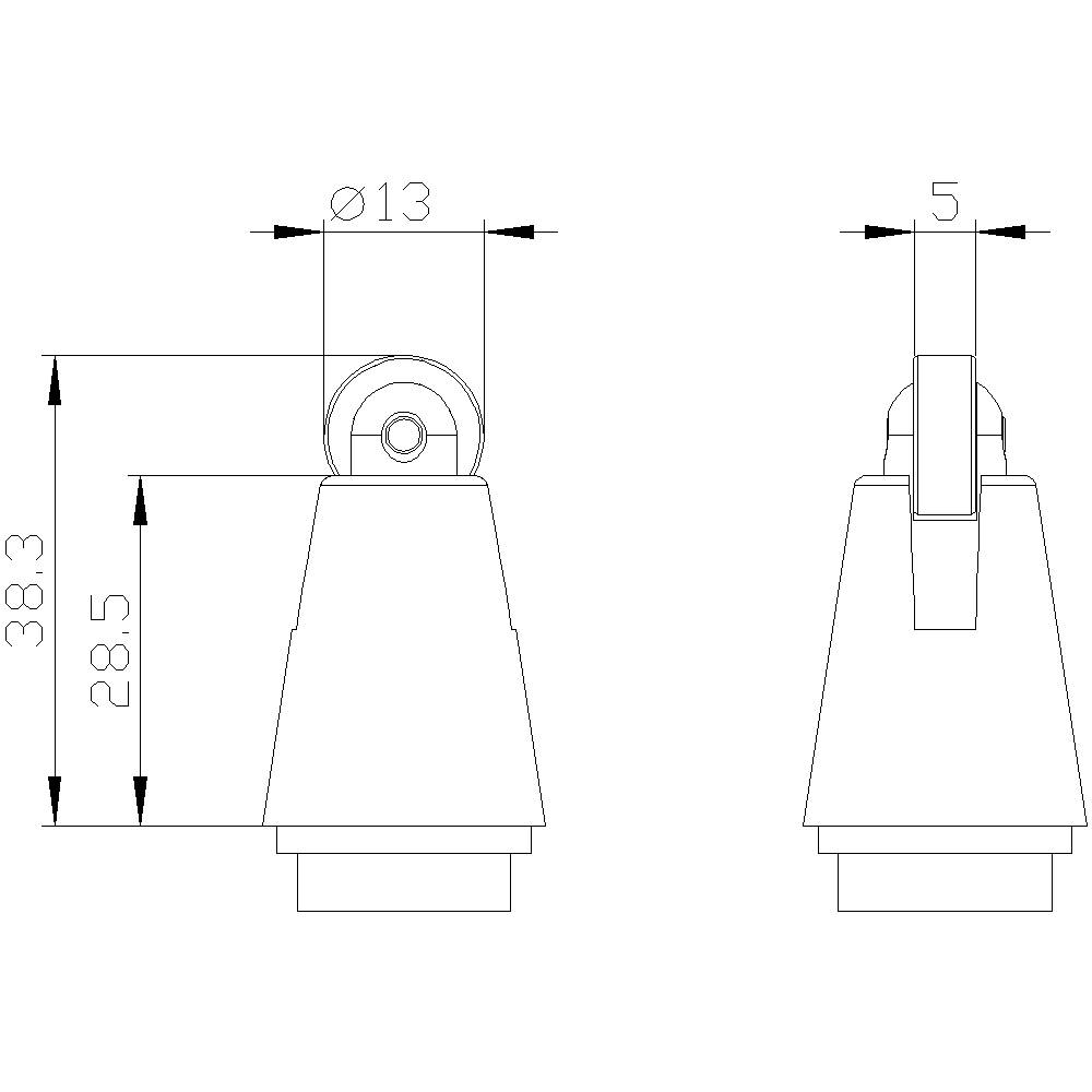 Siemens 3SE50000AD06 3SE5000-0AD06 Antriebskopf Rollenstößel, Edelstahlrolle 1St.