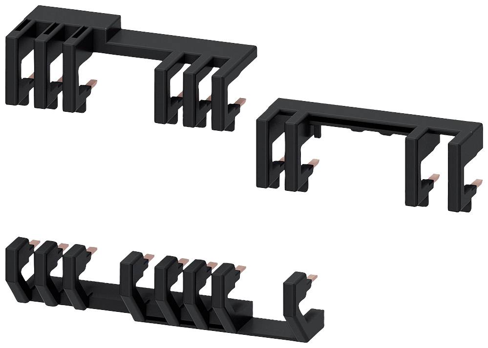 Schwarz lackierte Metallhalterungen in verschiedenen Größen, die modular zusammengesetzt werden können.