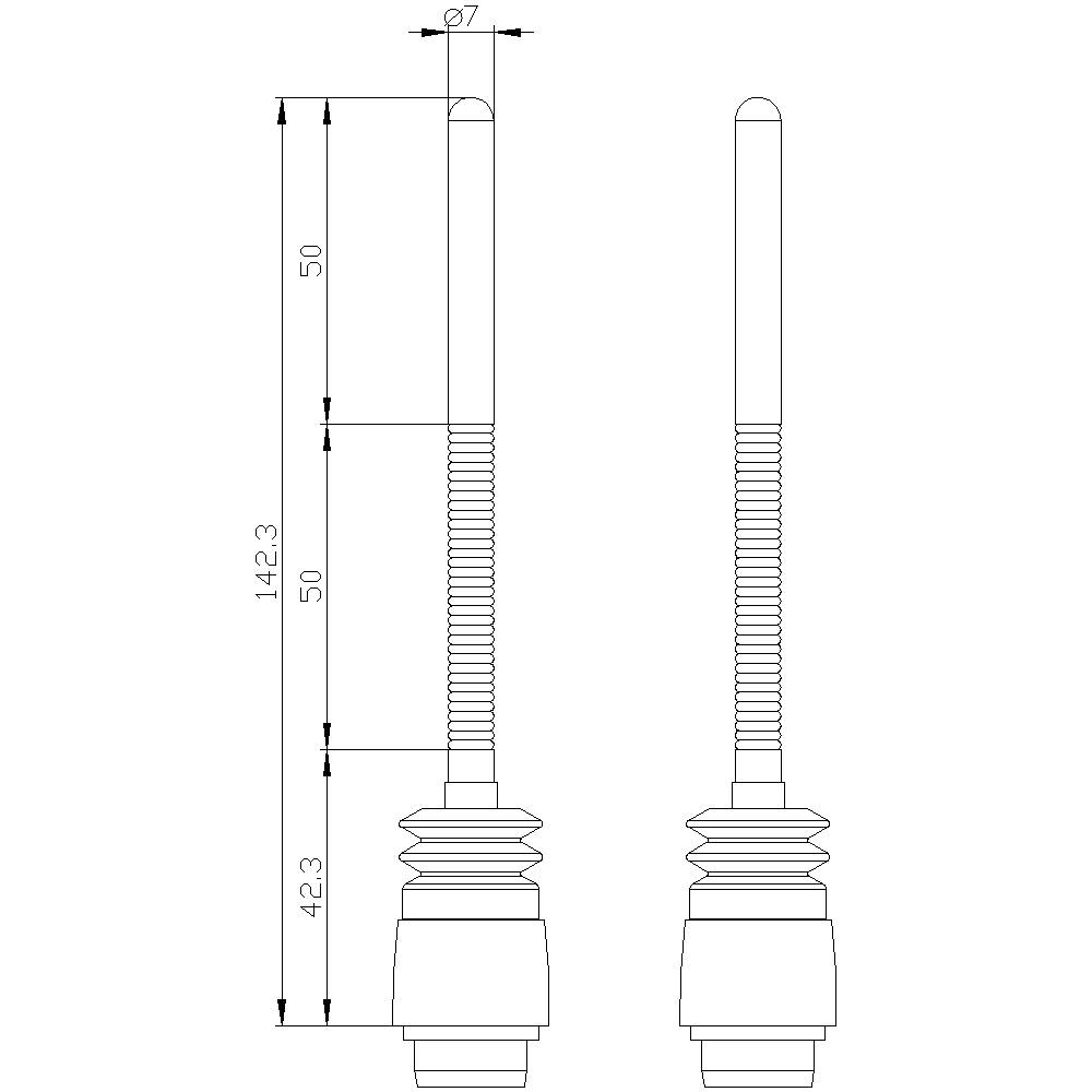 Siemens 3SE50000AR02 3SE5000-0AR02 Antriebskopf Federstab, Edelstahlstößel IP65, IP67 1St.