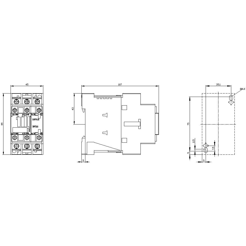 Siemens 3RT2027-4KB40 Koppelschütz 3 Schließer 690 V/AC 1St.