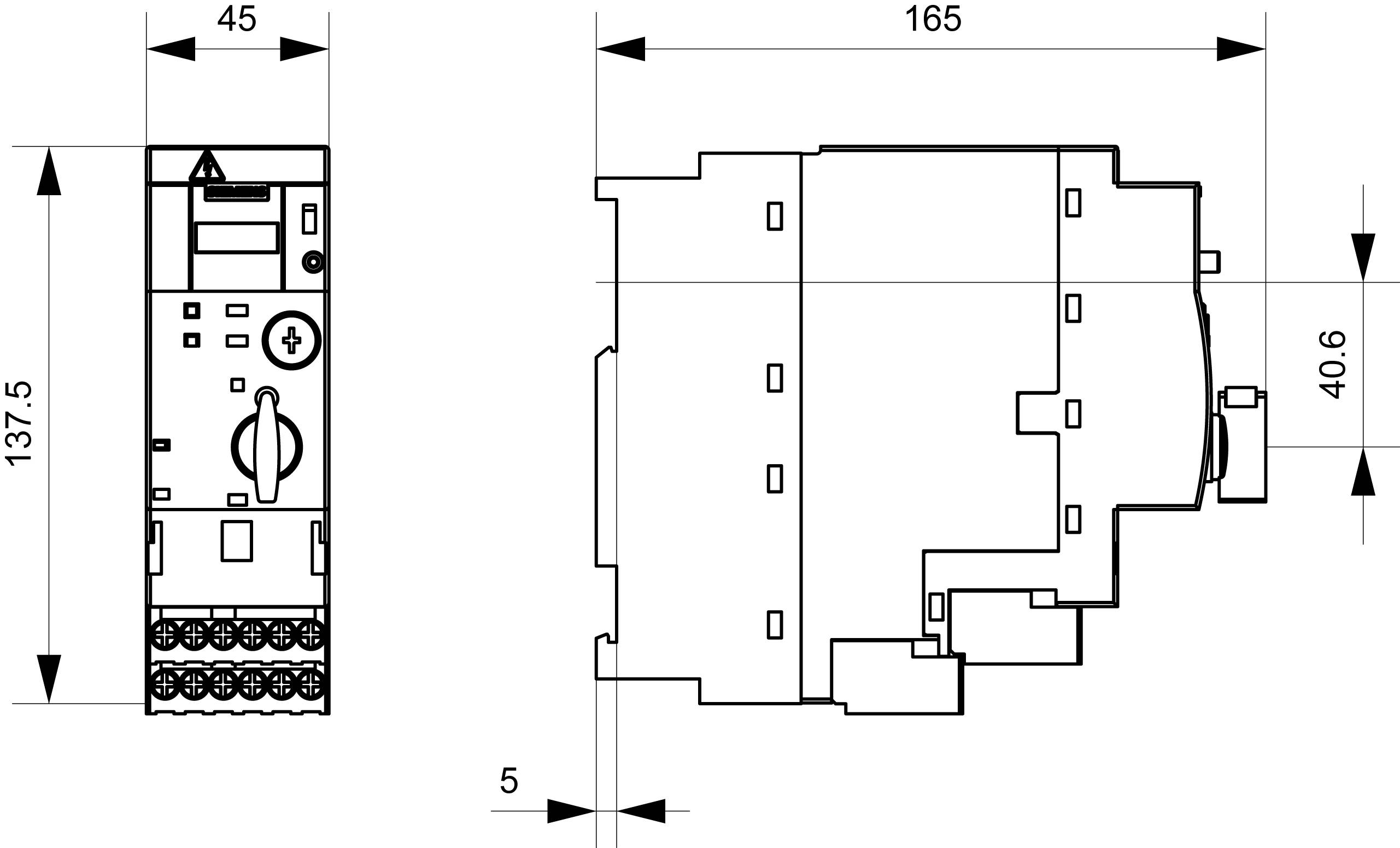 Siemens 3RA6120-1BB33 3RA61201BB33 Direktstarter Motorleistung bei 400V 0.37kW 690V Nennstrom 1.25A