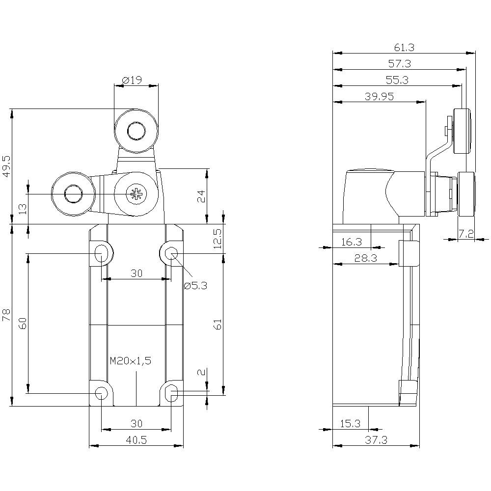 Siemens 3SE51120CT11 3SE5112-0CT11 Positionsschalter 6A Metallhebel, Kunststoffrolle IP66, IP67 1St.