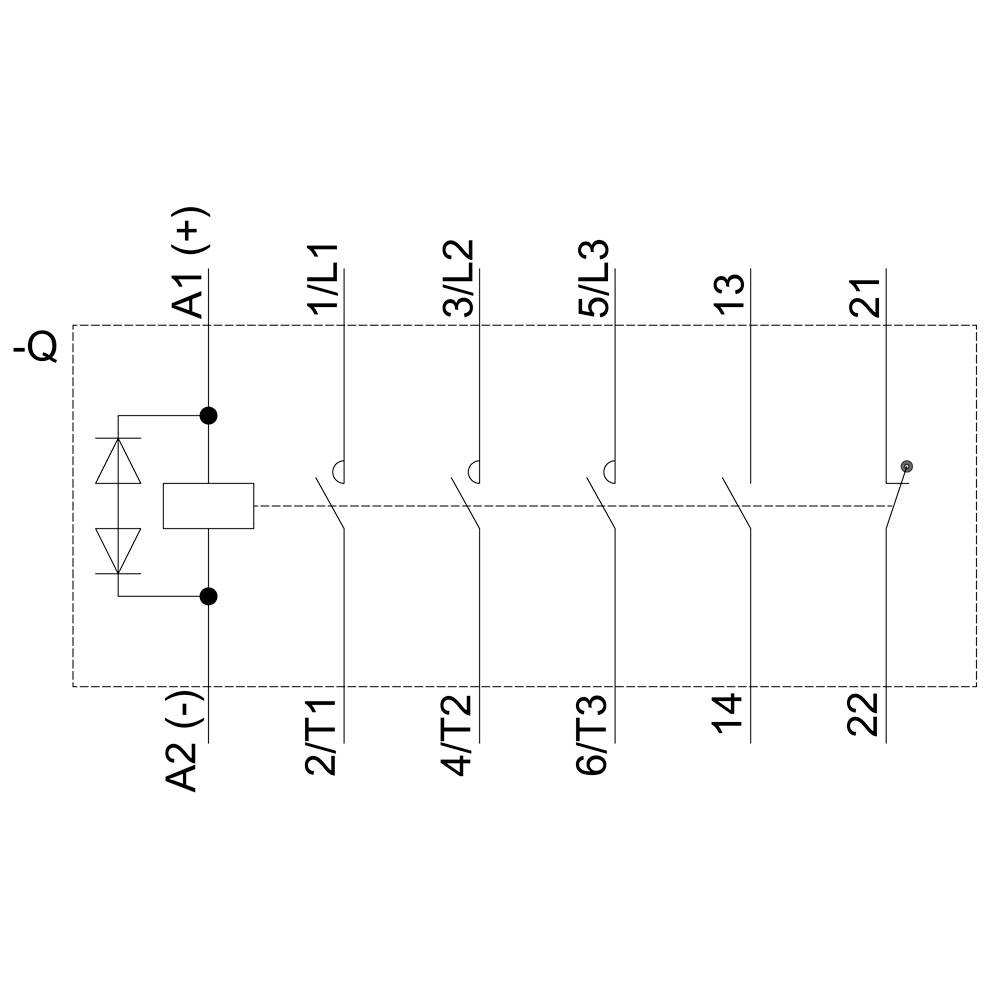 Siemens 3RT2024-2FB40 Leistungsschütz 3 Schließer 690 V/AC 1St.