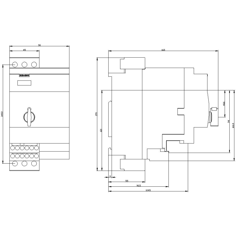 Siemens 3RA6250-1BB32 3RA62501BB32 Wendestarter Motorleistung bei 400V 0.37kW 690V Nennstrom 1.25A