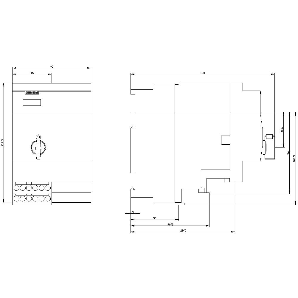Siemens 3RA6250-1DB33 3RA62501DB33 Wendestarter Motorleistung bei 400V 5.5kW 690V Nennstrom 12A