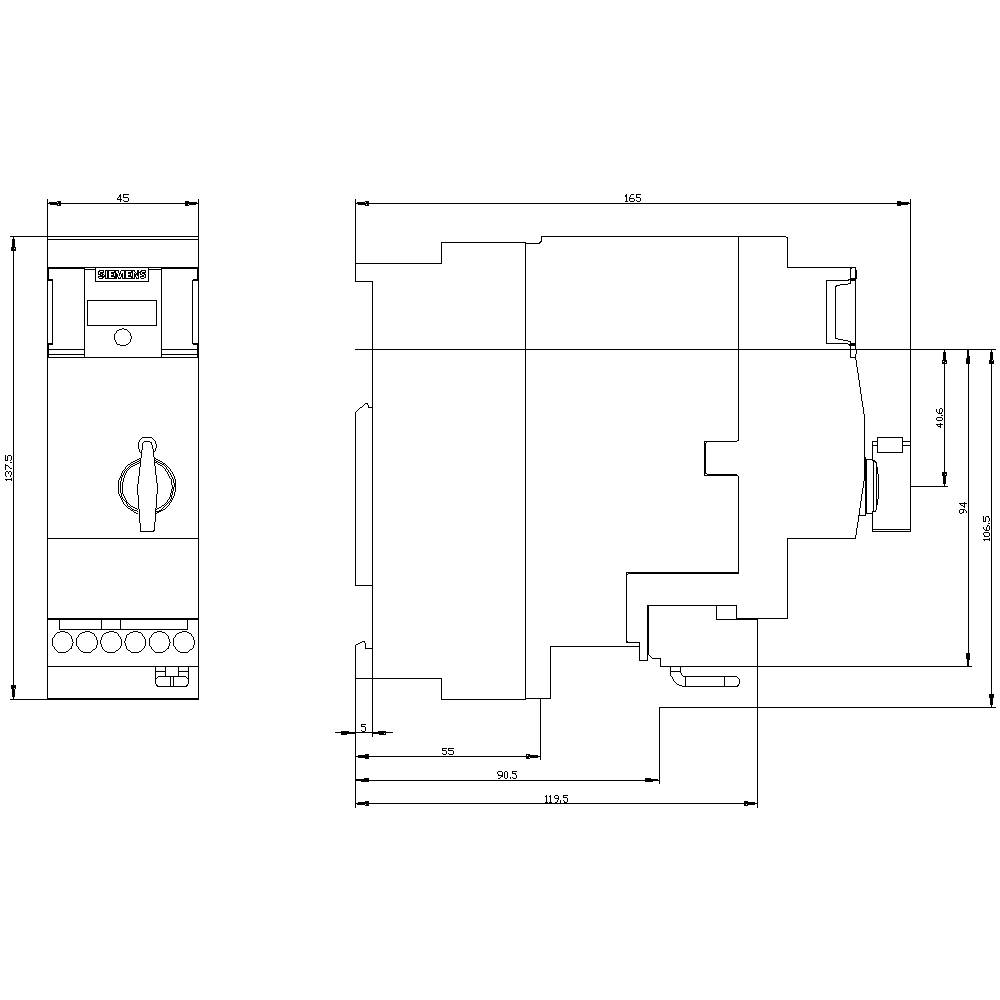 Siemens 3RA6400-1CB43 3RA64001CB43 Direktstarter Motorleistung bei 400V 1.5kW 690V Nennstrom 4A