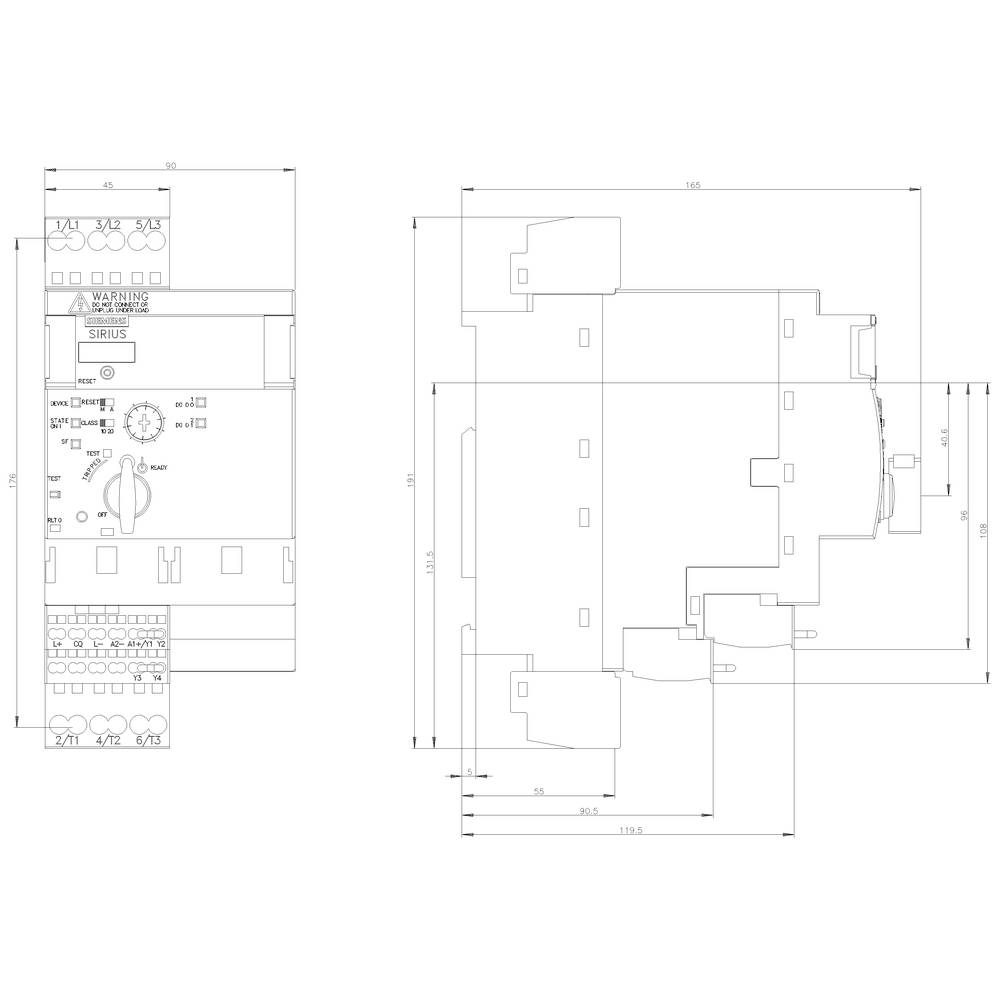Siemens 3RA6500-2EB42 3RA65002EB42 Wendestarter Motorleistung bei 400V 15kW 400V Nennstrom 32A