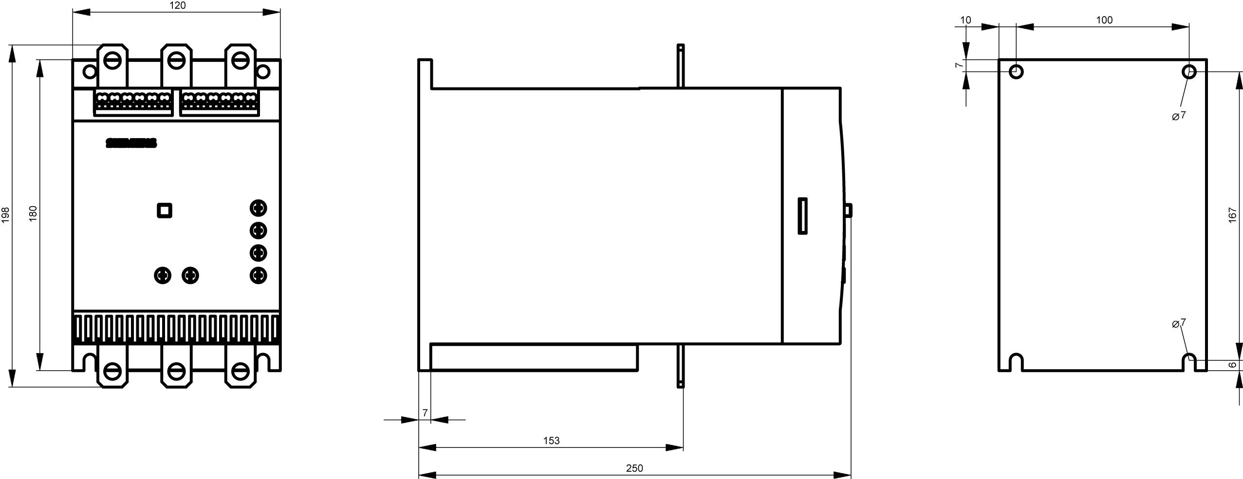 Siemens 3RW4055-2BB44 Sanftstarter Motorleistung bei 400 V 75 kW 460 V Nennstrom 134 A