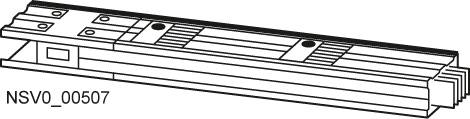 Technische Zeichnung eines rechteckigen Bauteils mit Rillen und Bohrlöchern, beschriftet mit 'NSVO_00607'.
