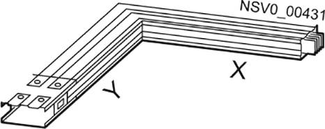 Diagramm eines technischen Eckverbinders mit Beschriftungen X und Y. Modellnummer NSVO_00431.