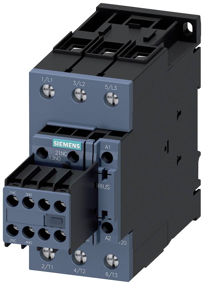 Ein elektrisch-mechanisches Schütz von Siemens mit mehreren Verbindungspunkten, geeignet für die Steuerung großer elektrischer Lasten.