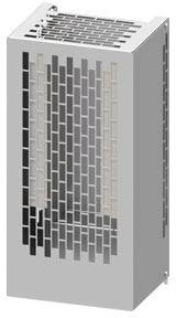 Ein silberner Heizkörper mit vertikalen Lüftungsschlitzen an der Vorderseite, geeignet für moderne Innenräume.