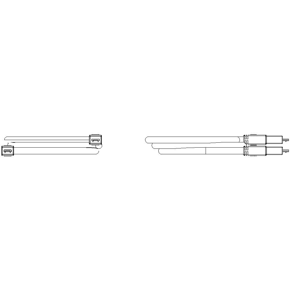 Zwei dreidimensionale Zeichnungen zeigen eine elektrische Verbindung mit einem USB-Typ-A-Stecker und einem USB-Typ-B-Stecker.