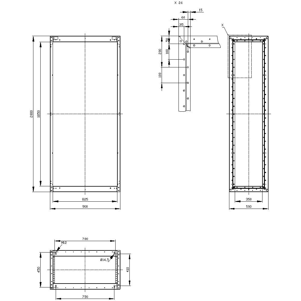 Siemens 8MF1095-2GS40 Gerüst (L x B x H) 500 x 900 x 2000 mm Stahl Lichtgrau 1 St.