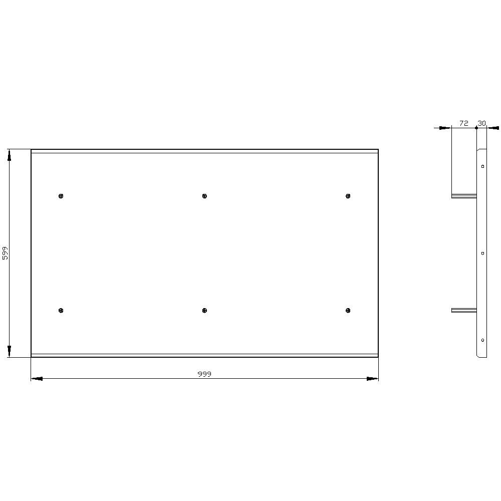 Siemens 8MF1005-2VH Dachwanne (L x B) 500 mm x 1000 mm Stahl Lichtgrau 1 St.