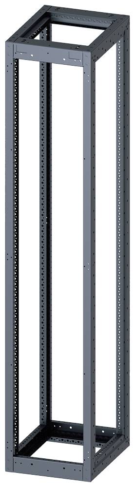 Metallrahmen, rechteckig und hoch, mit offenen Seiten. Wird häufig für Server-Racks oder technische Geräte verwendet.