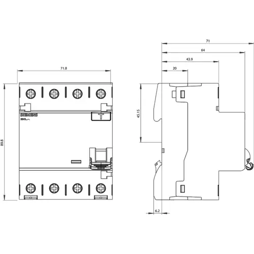 Siemens 5SV36447 5SV3644-7 FI-Schutzschalter F 40A 0.3A 400V Siemens 5SV36447 5SV3644-7 FI-Schutzschalter F 40A 0.3A 400V