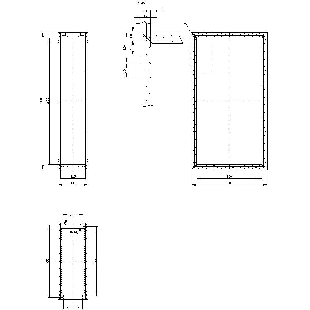 Siemens 8MF1840-2GS30 Gerüst (L x B x H) 1000 x 400 x 1800 mm Stahl 1 St.