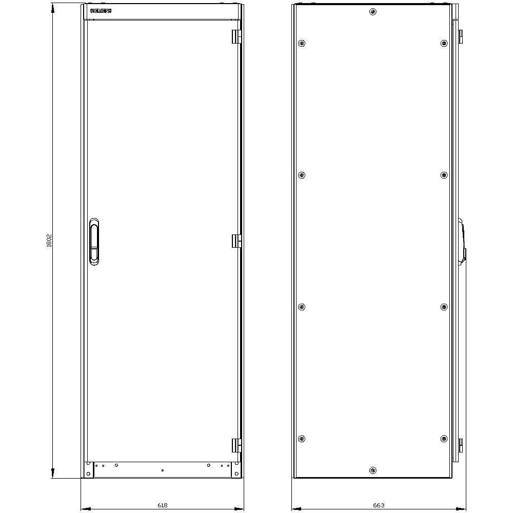 Siemens 8MF1866-3BS5 Schaltschrank 600 x 1800 x 600 Stahl Grau 1St.