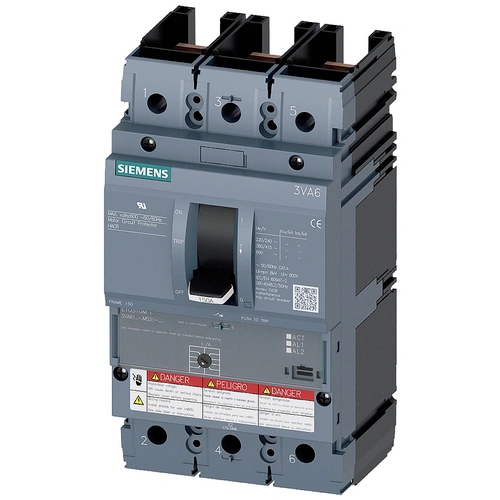 Siemens 3VA6170-1MS31-0AA0 Leistungsschalter 1 St. Einstellbereich (Strom): 70A (max) Schaltspannung (max.): 600 V/AC (B x H x T) Siemens 3VA6170-1MS31-0AA0 Leistungsschalter 1 St. Einstellbereich (Strom): 70A (max) Schaltspannung (max.): 600 V/AC (B x H x T)