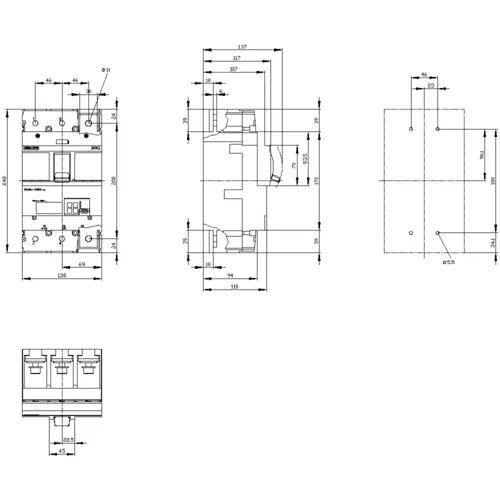 Siemens 3VA2440-5KQ32-0AA0 Leistungsschalter 1 St. Einstellbereich (Strom): 160 - 400A Schaltspannung (max.): 690 V/AC Siemens 3VA2440-5KQ32-0AA0 Leistungsschalter 1 St. Einstellbereich (Strom): 160 - 400A Schaltspannung (max.): 690 V/AC