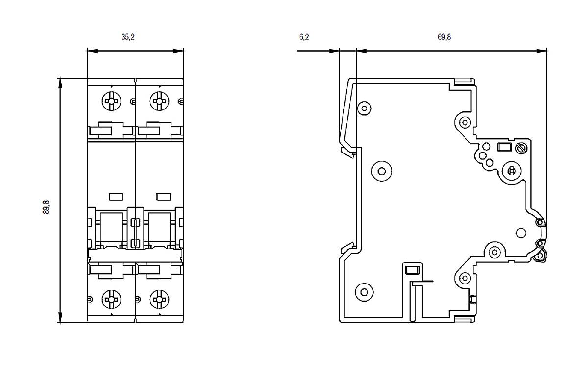 Siemens 5SY45027 5SY4502-7 Leitungsschutzschalter 2A 230 V, 400V