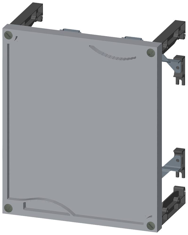 Metallschublade mit seitlichen Führungselementen und Befestigungspunkten an den Ecken, passend für Küchenschränke.