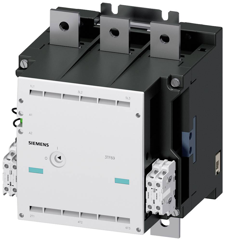 Bild eines Siemens-Schützes, Modell 3TF69, verwendet in elektrischen Schaltkreisen zum Steuern und Schalten großer elektrischer Lasten.