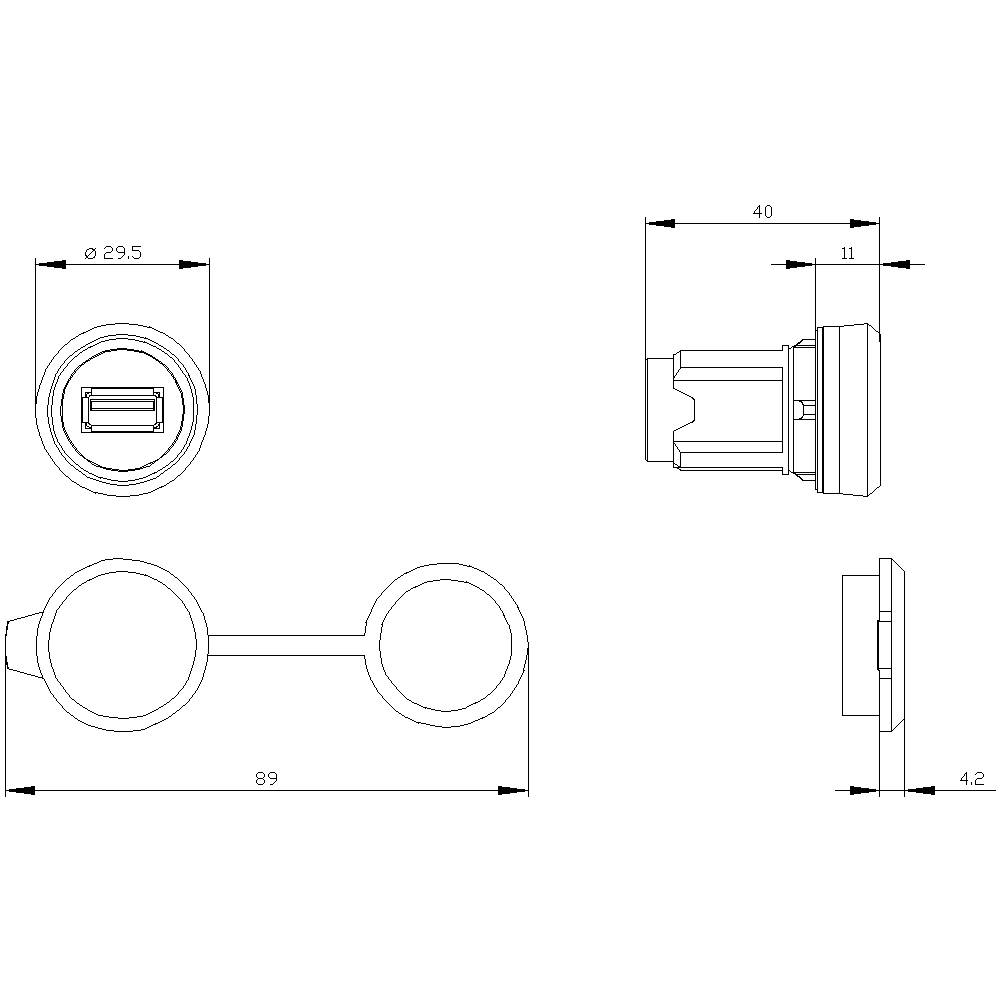 Siemens 3SU19500GA800AA0 3SU1950-0GA80-0AA0 Anschlussdose IP65 1St.