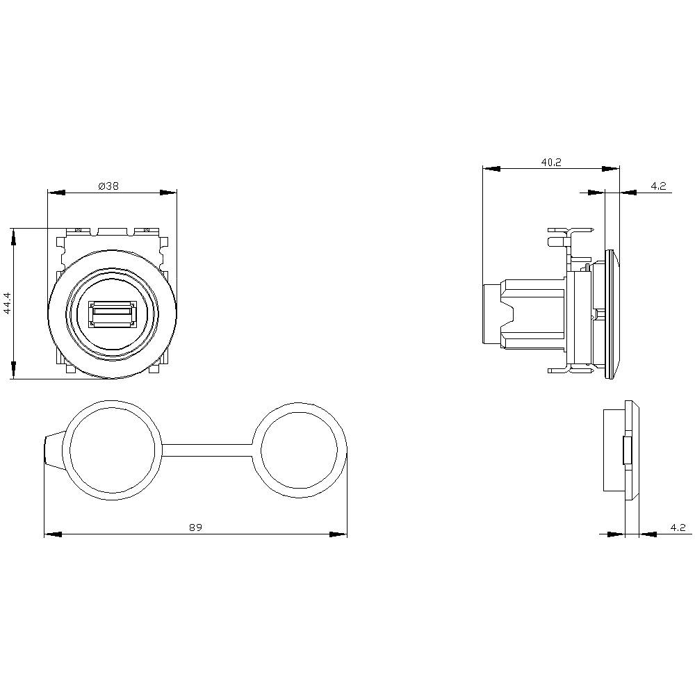 Siemens 3SU19600GA800AA0 3SU1960-0GA80-0AA0 Anschlussdose IP65 1St.