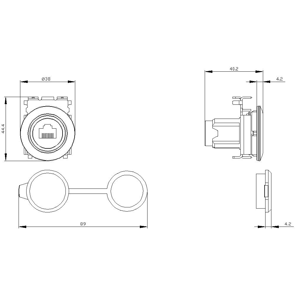Siemens 3SU19600GB800AA0 3SU1960-0GB80-0AA0 Anschlussdose IP65 1St.