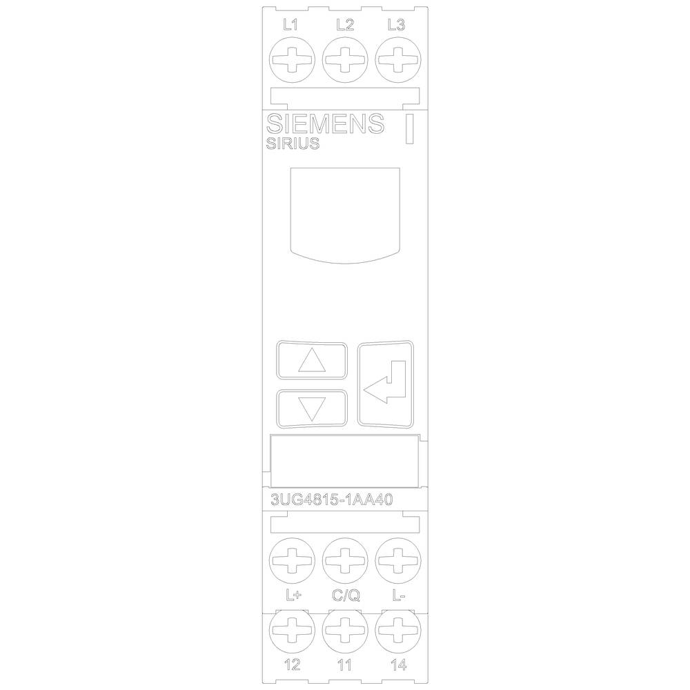 Ein elektronisches Modul von Siemens mit Beschriftungen und Schaltern für Steuerungszwecke, Teil der Produktreihe Sirius.