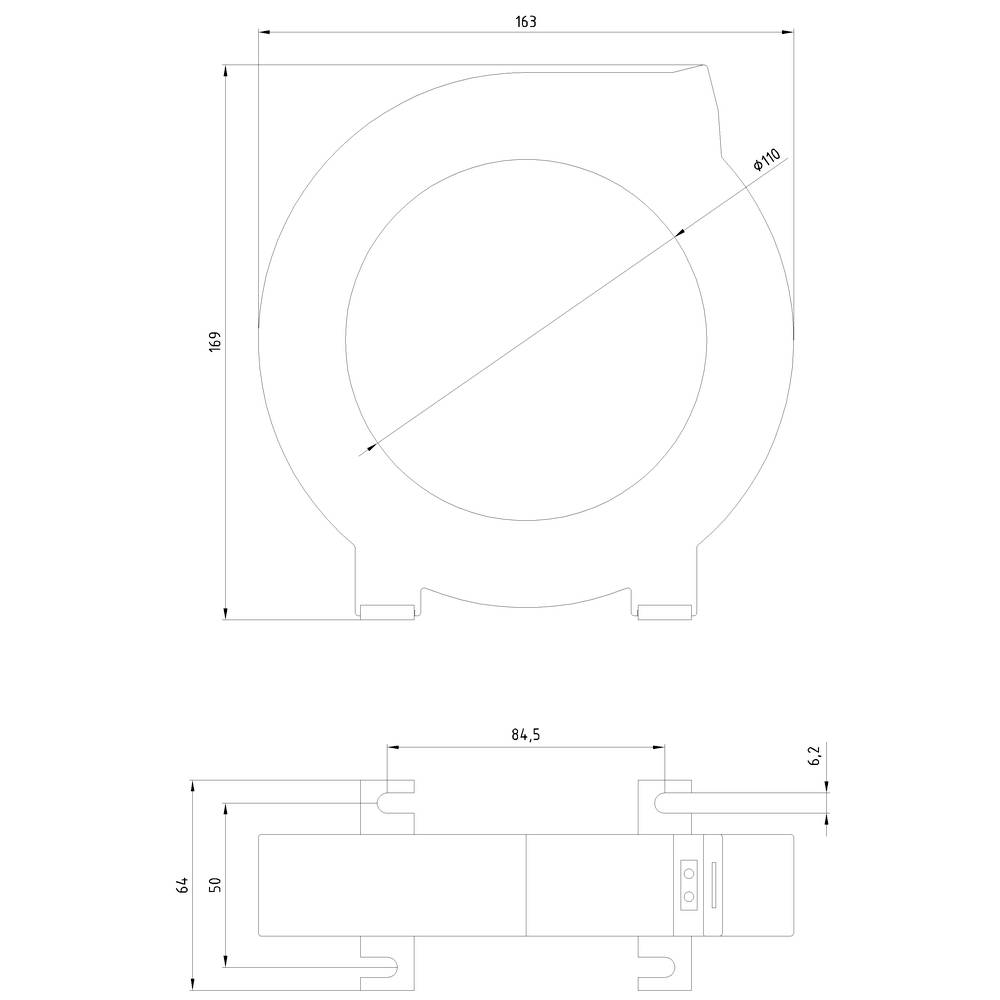 Siemens 3UL2305-1A 3UL23051A Differenzstromwandler Leiterdurchführung Ø:110mm Schraubbefestigung 1St.