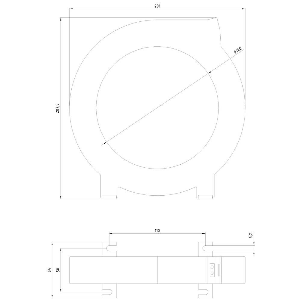 Siemens 3UL2306-1A 3UL23061A Differenzstromwandler Leiterdurchführung Ø:140mm Schraubbefestigung 1St.