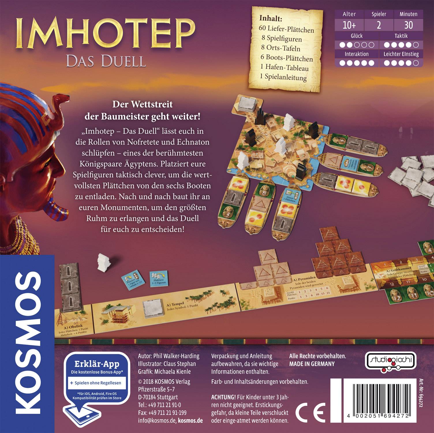 Kosmos Imhotep - Das Duell 694272 Anzahl Spieler (max.): 2