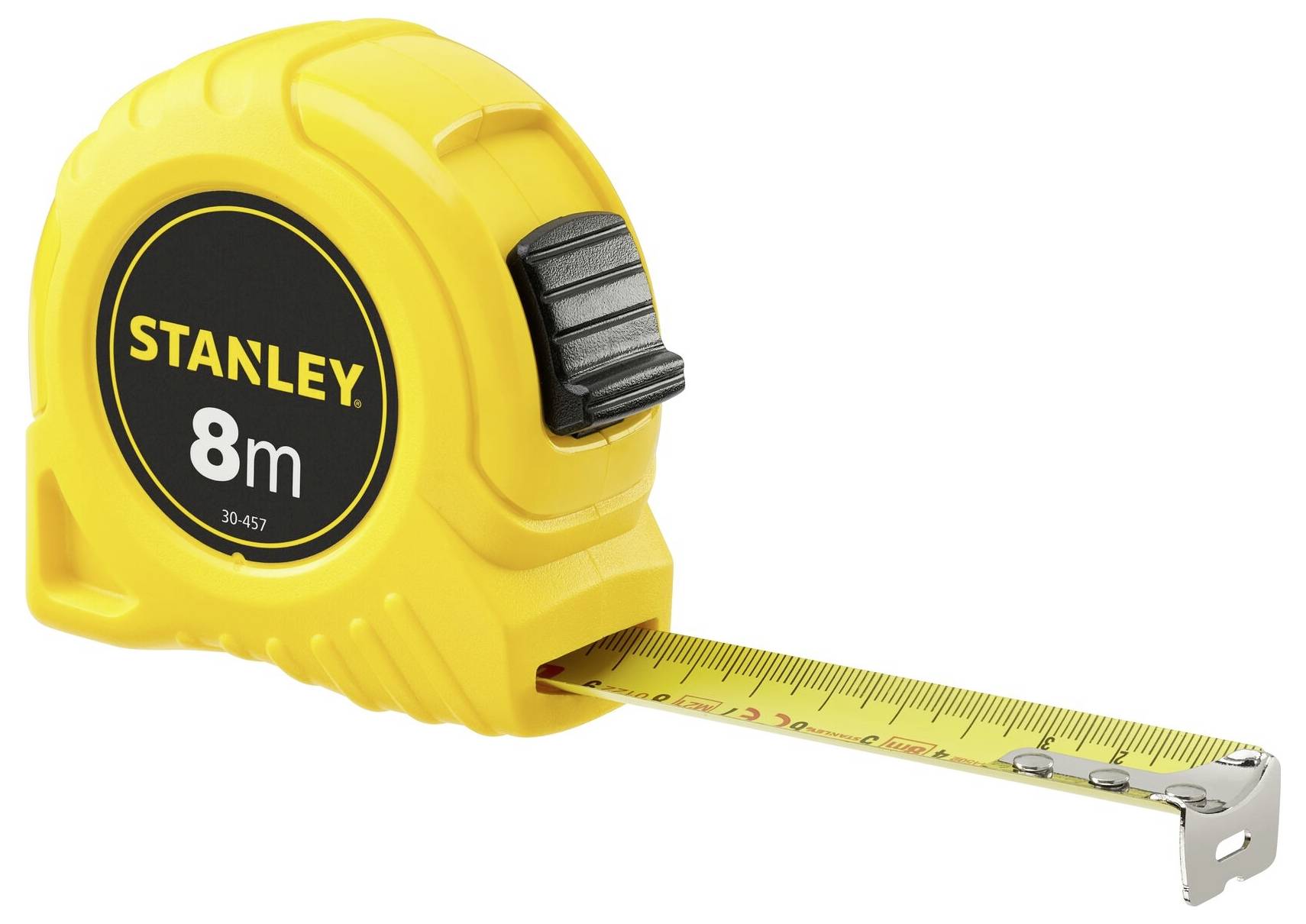 Taschenrollbandmaß L.8m B.25mm mm/cm EG II Kapsel Festst.SB STANLEY