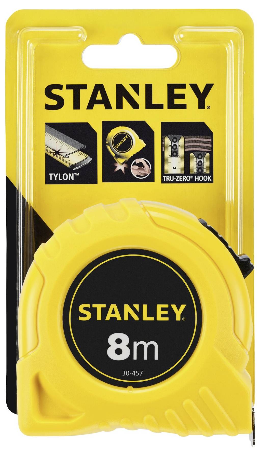 Taschenrollbandmaß L.8m B.25mm mm/cm EG II Kapsel Festst.SB STANLEY