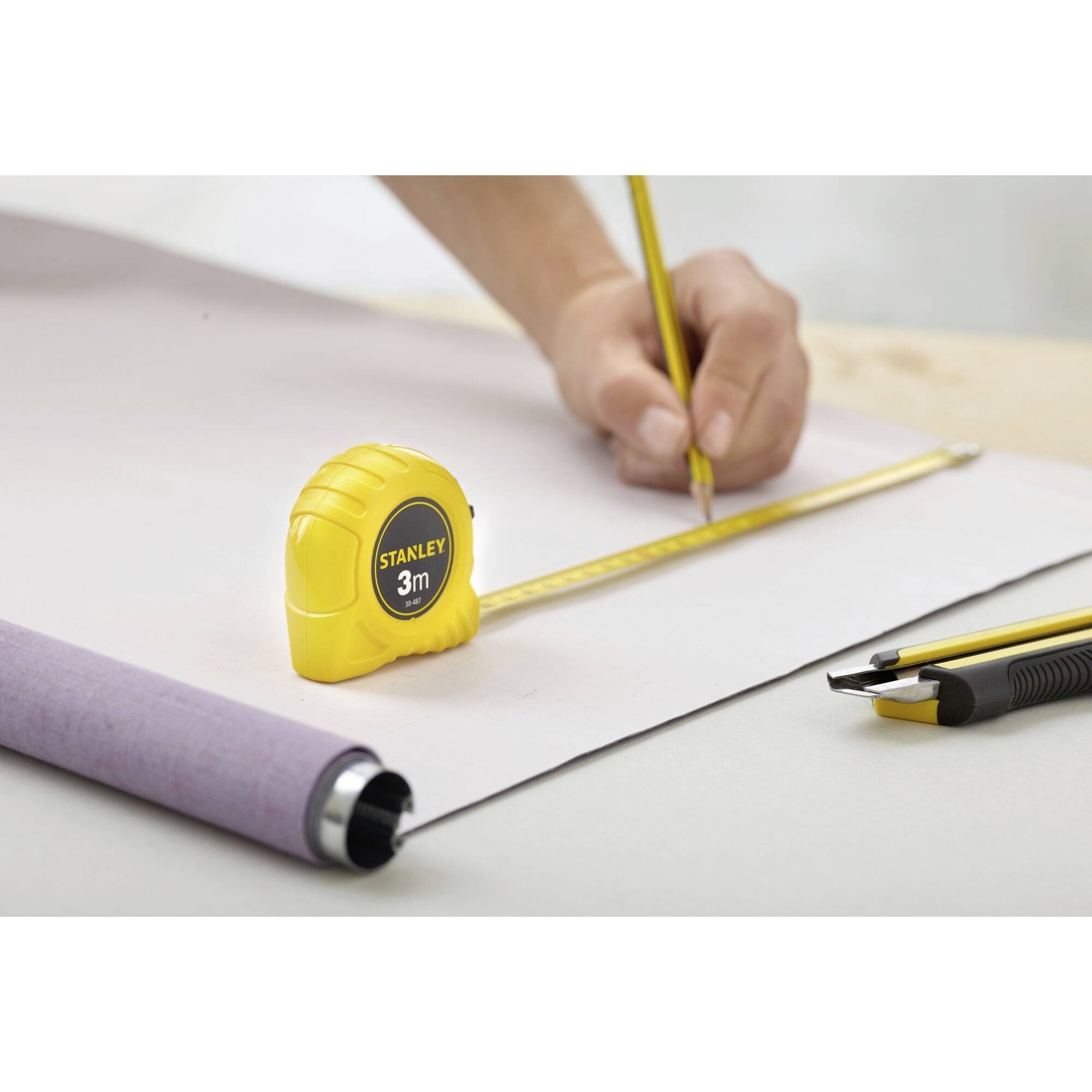 Taschenrollbandmaß L.3m B.12,7mm mm/cm EG II Ku.Festst.SB STANLEY
