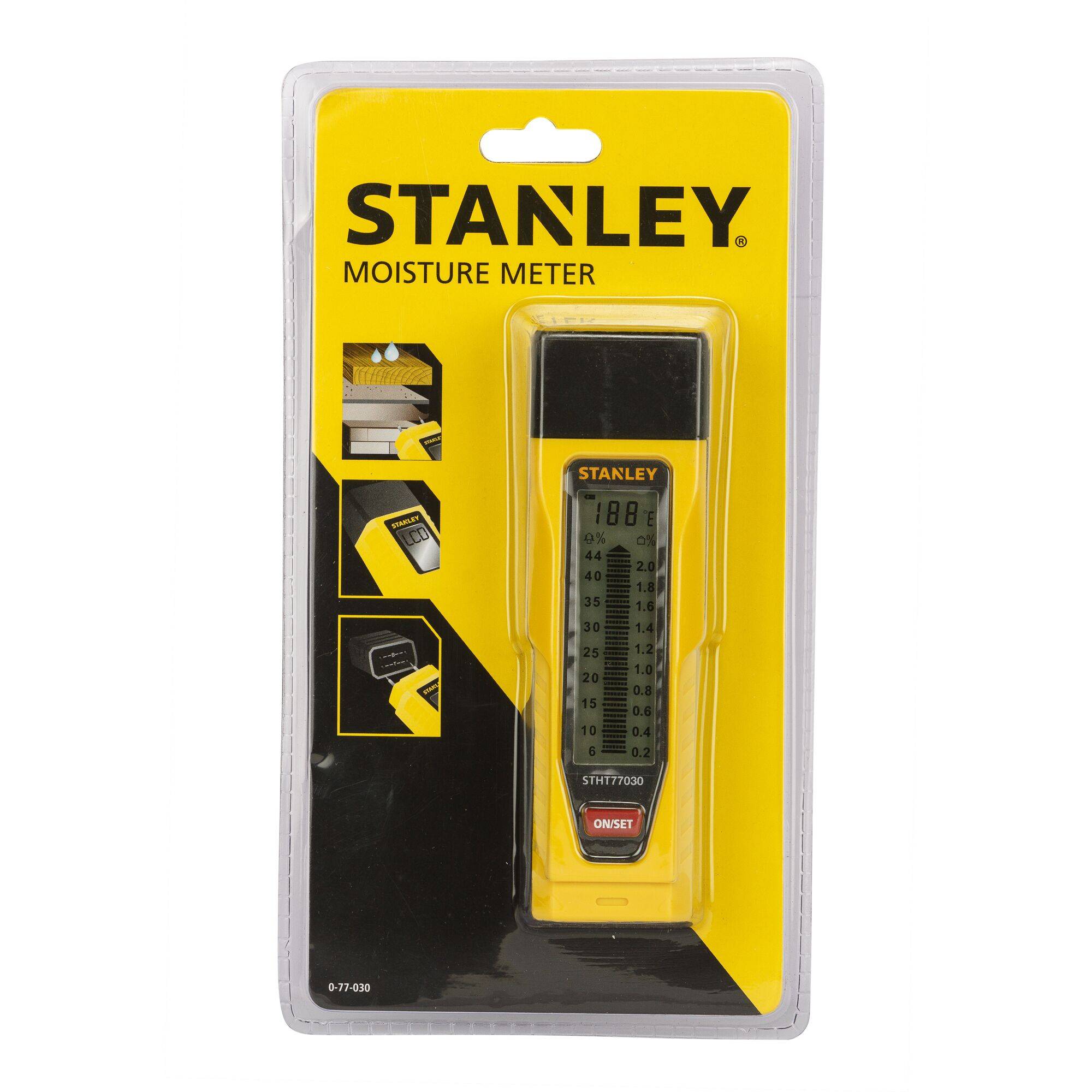STANLEY Materialfeuchtemessgerät Messbereich Holzfeuchtigkeit (Bereich) 6 bis 44 %