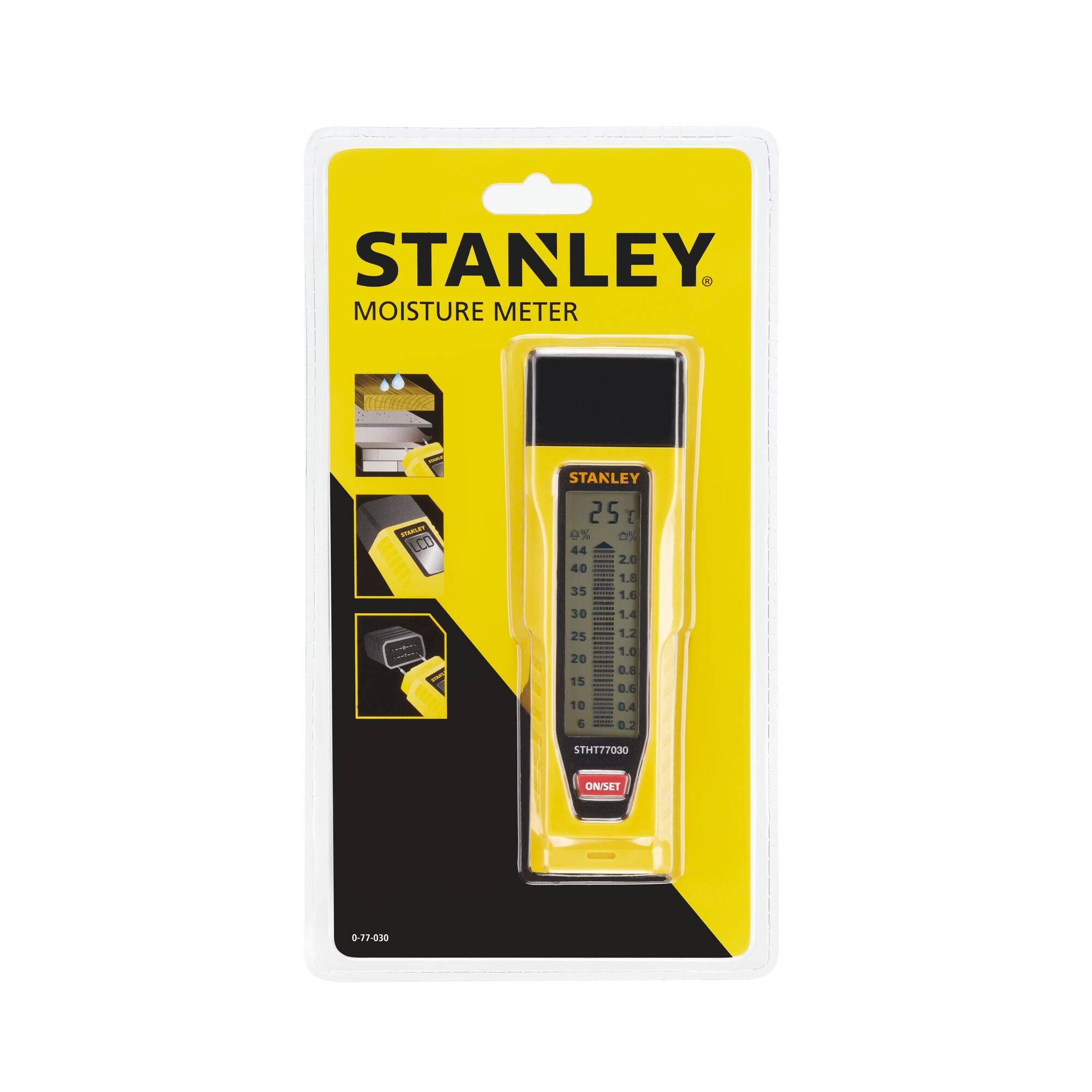 STANLEY Materialfeuchtemessgerät Messbereich Holzfeuchtigkeit (Bereich) 6 bis 44 %