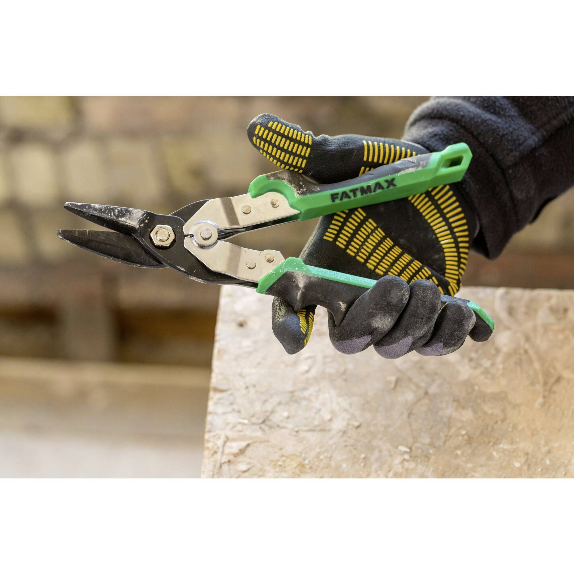 Blechschere FATMAX® ERGO FMHT73557-0 Farbe grün/schwarz Ausführung rechtsschneidend Gesamtlänge 250 mm Schneidenlänge 35
