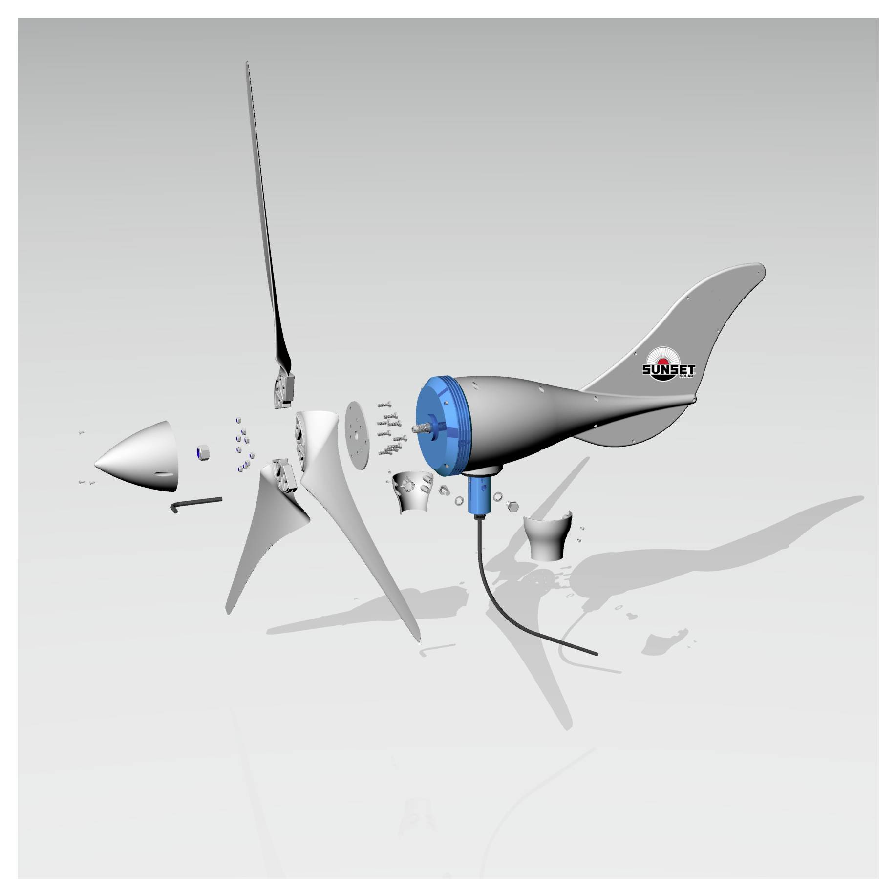 Sunset 15544 WG 1200 Windgenerator Leistung (bei 10m/s) 290W 12 V, 24V